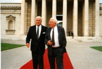 Mit Wolfgang Wagner vor der Glyptothek Munchen 1990
